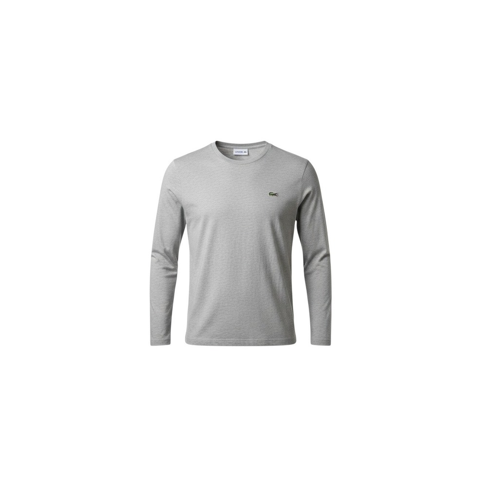 Lacoste Long Sleeve T-Shirt Mens XL Grey Pima Cotton Regular Fit FA10452